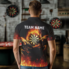 Load image into Gallery viewer, Custom Fire Flame Wolfs Dartboard Dart Jerseys For Men Dart Team Jerseys Personalized NYN0040