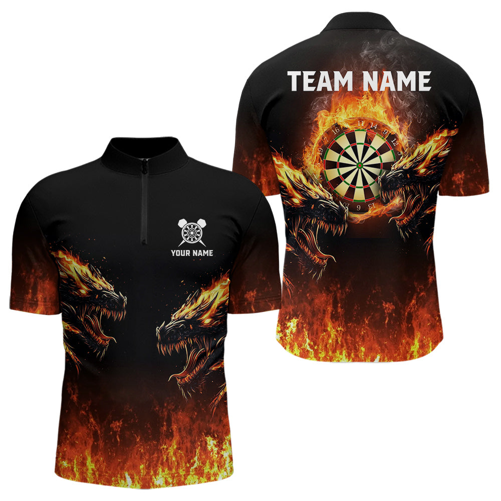 Custom Fire Flame Wolfs Dartboard Dart Jerseys For Men Dart Team Jerseys Personalized NYN0040