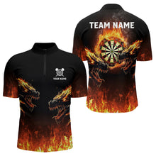 Load image into Gallery viewer, Custom Fire Flame Wolfs Dartboard Dart Jerseys For Men Dart Team Jerseys Personalized NYN0040