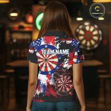 Load image into Gallery viewer, Personalized Patriotic Grunge Darts Polo &amp; 1/4-Zip Shirt For Women Thunder Dart Team Jerseys NYN2954