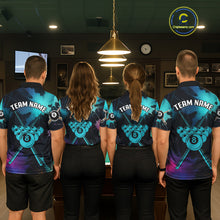 Load image into Gallery viewer, Grunge Splatter Teal Ball 8 Billiard Shirts For Women Personalized Billiard Attire Gifts NYN2327