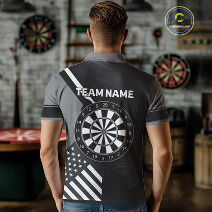 Skeleton Running Black Pattern Dartboards Dart Shirts For Men, Dart Jerseys NYN0055