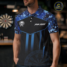 Load image into Gallery viewer, Crown Skull Splatter Paint Dartboard Darts Shirt For Men Custom Blue Splatter Dart Team Jerseys NYN3165