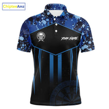Load image into Gallery viewer, Crown Skull Splatter Paint Dartboard Darts Shirt For Men Custom Blue Splatter Dart Team Jerseys NYN3165