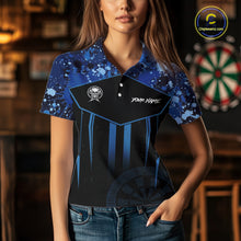 Load image into Gallery viewer, Crown Skull Splatter Paint Dartboard Darts Shirt For Women Custom Blue Splatter Dart Team Jerseys NYN3165