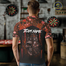 Load image into Gallery viewer, Crown Skull Splatter Paint Dartboard Darts Shirt For Men Custom Red Splatter Dart Team Jerseys NYN3166