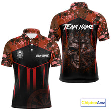 Load image into Gallery viewer, Crown Skull Splatter Paint Dartboard Darts Shirt For Men Custom Red Splatter Dart Team Jerseys NYN3166