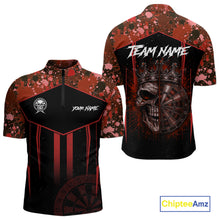 Load image into Gallery viewer, Crown Skull Splatter Paint Dartboard Darts Shirt For Men Custom Red Splatter Dart Team Jerseys NYN3166