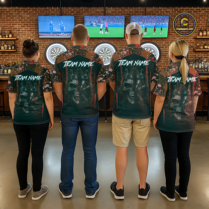 Crown Skull Splatter Paint Dartboard Darts Shirt For Men Custom Red Splatter Dart Team Jerseys NYN3166