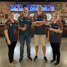 Load image into Gallery viewer, Crown Skull Splatter Paint Dartboard Darts Shirt For Men Custom Red Splatter Dart Team Jerseys NYN3166