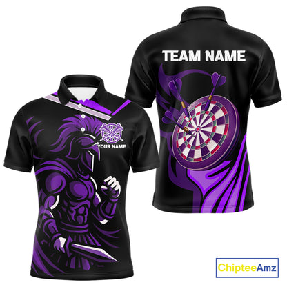Custom Black And Purple Dartboard Warriors Darts Shirt For Men Outfits Dart Team Shirt NYN0397