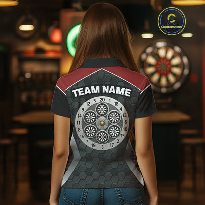 Skull Sheriff Shoots Darts Arrow Darts Shirt For Women - Customizable Name & Team NYN0400