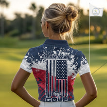 Load image into Gallery viewer, American Flag 250Th Anniversary Women Golf Polo Shirt Custom Splatter Patriotic Golf Tops NYN3385