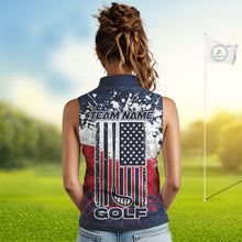 Load image into Gallery viewer, American Flag 250Th Anniversary Women Golf Sleeveless Polo Shirt Custom Splatter Patriotic Golf Tops NYN3385