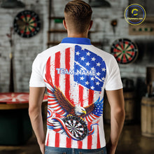 Load image into Gallery viewer, Personalized Eagle US Flag Patriotic Men Darts Polo Shirt Custom Freedom-Day Dart Team Jersey NYN2620