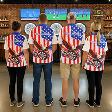 Load image into Gallery viewer, Personalized Eagle US Flag Patriotic Women Darts Quarter-Zip Shirt Custom Freedom-Day Dart Team Jersey NYN2620