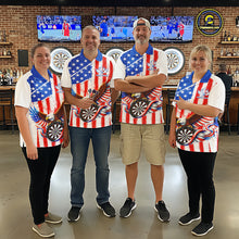 Load image into Gallery viewer, Personalized Eagle US Flag Patriotic Women Darts Quarter-Zip Shirt Custom Freedom-Day Dart Team Jersey NYN2620