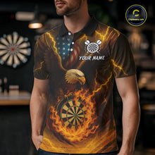 Load image into Gallery viewer, Custom Yellow Lightning Flame Dartboard Polo Darts Shirt For Men Outfit Dart Team Jersey NYN1311