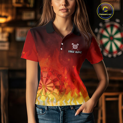 Spider Skull Flame Dartboard Custom Flame Dart Shirt For Women, Dart Jerseys NYN0227