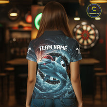 Load image into Gallery viewer, Snowflake Ice Shark Dartboard Funny Women Darts Polo Shirt Custom Christmas Dart Jerseys NYN1861