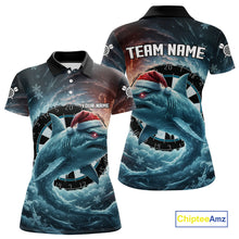 Load image into Gallery viewer, Snowflake Ice Shark Dartboard Funny Women Darts Polo Shirt Custom Christmas Dart Jerseys NYN1861