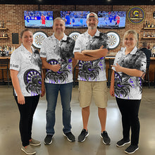 Load image into Gallery viewer, Personalized Dripping Black And Purple Spider Dart Polo Shirts For Men, Custom Dart Jerseys NYN2117