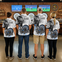 Load image into Gallery viewer, Personalized Dripping Black And Blue Spider Dart Polo Shirts For Men, Custom Dart Jerseys NYN2118