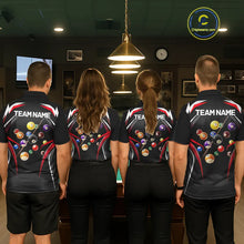 Load image into Gallery viewer, Black &amp; Red Ball Pool Team Shirts Women's Billiard Polo &amp; 1/4-Zip Personalized Billiard Gifts NYN2396