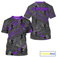 Load image into Gallery viewer, Custom Grey And Purple Pickleball Ball Jerseys For Men Pickleball Paddle League Shirts NYN2128