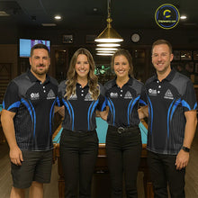 Load image into Gallery viewer, Black And Blue 8 Ball Pool Women Billiard Polo &amp; 1/4-Zip Shirt Custom Pool Team Billiard Shirts NYN2401