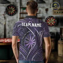 Load image into Gallery viewer, Black Purple Tribal Pattern Darts Polo &amp; 1/4-Zip Shirt For Men Personalized Tribal Dart Team Appeal NYN3009