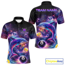 Load image into Gallery viewer, Funny Dolphin Rainbow Galaxy Pool Ball Billiard Shirt For Men Personalized Billiard Team Apparel NYN2637