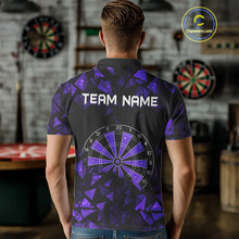 Load image into Gallery viewer, Custom Black &amp; Purple Geometric Dartboard Dart Polo Shirt For Men Outfits Dart Jerseys NYN1606