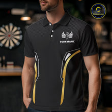Load image into Gallery viewer, Personalized Gold Wings Dartboard Halftone Darts Polo Shirt For Men Dart League Jerseys NYN2172
