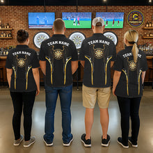 Load image into Gallery viewer, Personalized Gold Wings Dartboard Halftone Darts Polo Shirt For Men Dart League Jerseys NYN2172