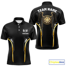 Load image into Gallery viewer, Personalized Gold Wings Dartboard Halftone Darts Polo Shirt For Men Dart League Jerseys NYN2172