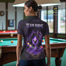Load image into Gallery viewer, Grunge Grim Reaper Billiard Pool Women Billiard Shirts Custom Flame 8 Ball Pool Billiard Team Jerseys NYN3015