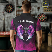 Load image into Gallery viewer, Blue &amp; Pink Tie Dye Grunge Darts 1/4-Zip Shirts For Men Custom Wings Dartboard Team Jerseys NYN2447