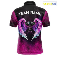 Load image into Gallery viewer, Blue &amp; Pink Tie Dye Grunge Darts 1/4-Zip Shirts For Men Custom Wings Dartboard Team Jerseys NYN2447