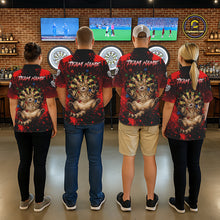 Load image into Gallery viewer, Black And Red Splatter Paint Dartboard Custom Funny Cat Darts Shirt For Women Outfits Darts Jersey NYN3038