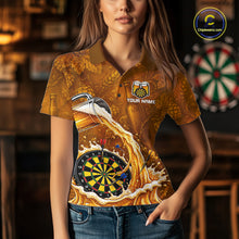 Load image into Gallery viewer, Cheer Beer Dartboard Women Dart Polo 1/4-Zip Shirt Custom Barley &amp; Hops Patten Dart Team Attire NYN3213