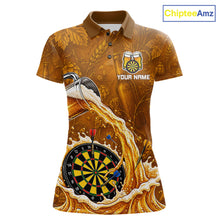 Load image into Gallery viewer, Cheer Beer Dartboard Women Dart Polo 1/4-Zip Shirt Custom Barley &amp; Hops Patten Dart Team Attire NYN3213