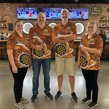 Load image into Gallery viewer, Cheer Beer Dartboard Women Dart Polo 1/4-Zip Shirt Custom Barley &amp; Hops Patten Dart Team Attire NYN3213