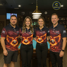 Load image into Gallery viewer, Fire Flame Wings 8 Ball Pool Polo &amp; 1/4-Zip Team Shirt For Women Custom Billiards Ball Apparel NYN2461
