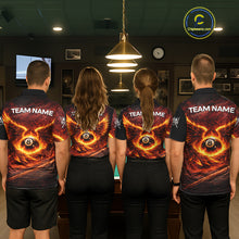 Load image into Gallery viewer, Fire Flame Wings 8 Ball Pool Polo &amp; 1/4-Zip Team Shirt For Women Custom Billiards Ball Apparel NYN2461