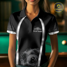 Load image into Gallery viewer, Black &amp; Silver Thunder Lightning White 8 Ball Billiard Jerseys For Men Custom Billiard Team Shirt NYN2834