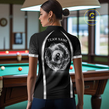 Load image into Gallery viewer, Black &amp; Silver Thunder Lightning White 8 Ball Billiard Jerseys For Men Custom Billiard Team Shirt NYN2834