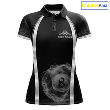 Load image into Gallery viewer, Black &amp; Silver Thunder Lightning White 8 Ball Billiard Jerseys For Men Custom Billiard Team Shirt NYN2834