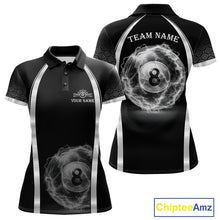 Load image into Gallery viewer, Black &amp; Silver Thunder Lightning White 8 Ball Billiard Jerseys For Men Custom Billiard Team Shirt NYN2834