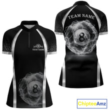 Load image into Gallery viewer, Black &amp; Silver Thunder Lightning White 8 Ball Billiard Jerseys For Men Custom Billiard Team Shirt NYN2834